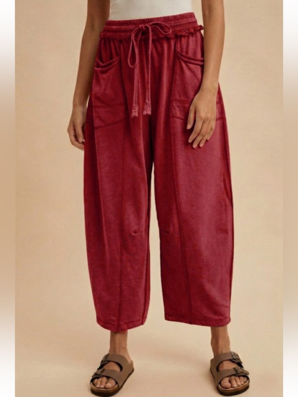 310 ❤️ MINERAL WASH BARREL FIT UTILITY KNIT
PANTS